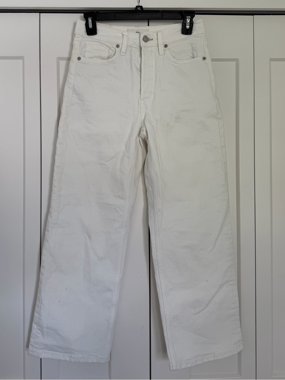 Banana Republic White Straight-Leg Jeans